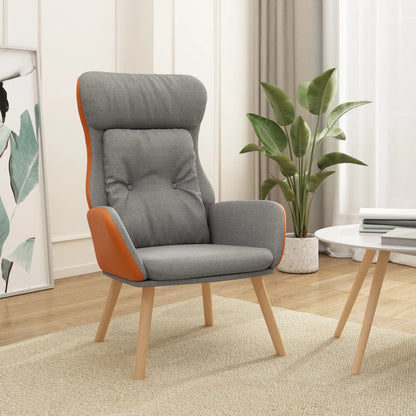 Poltrona Rilassante Grigio Chiaro in Tessuto e PVC | homemem39