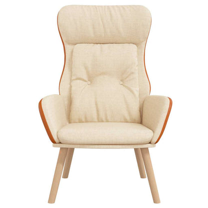 Poltrona Rilassante Crema in Tessuto e PVC