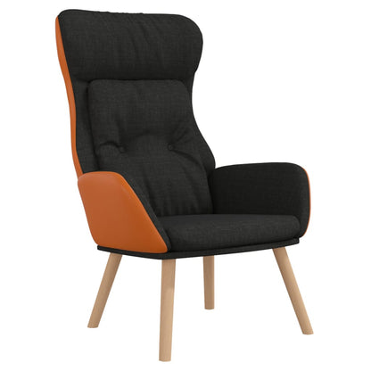 Poltrona Rilassante Nera in Tessuto e PVC | homemem39