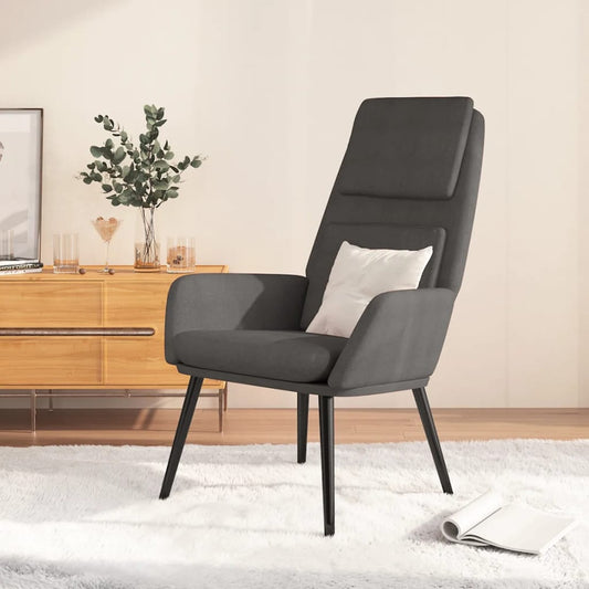 Sedia Relax Grigio Scuro in Tessuto | homemem39