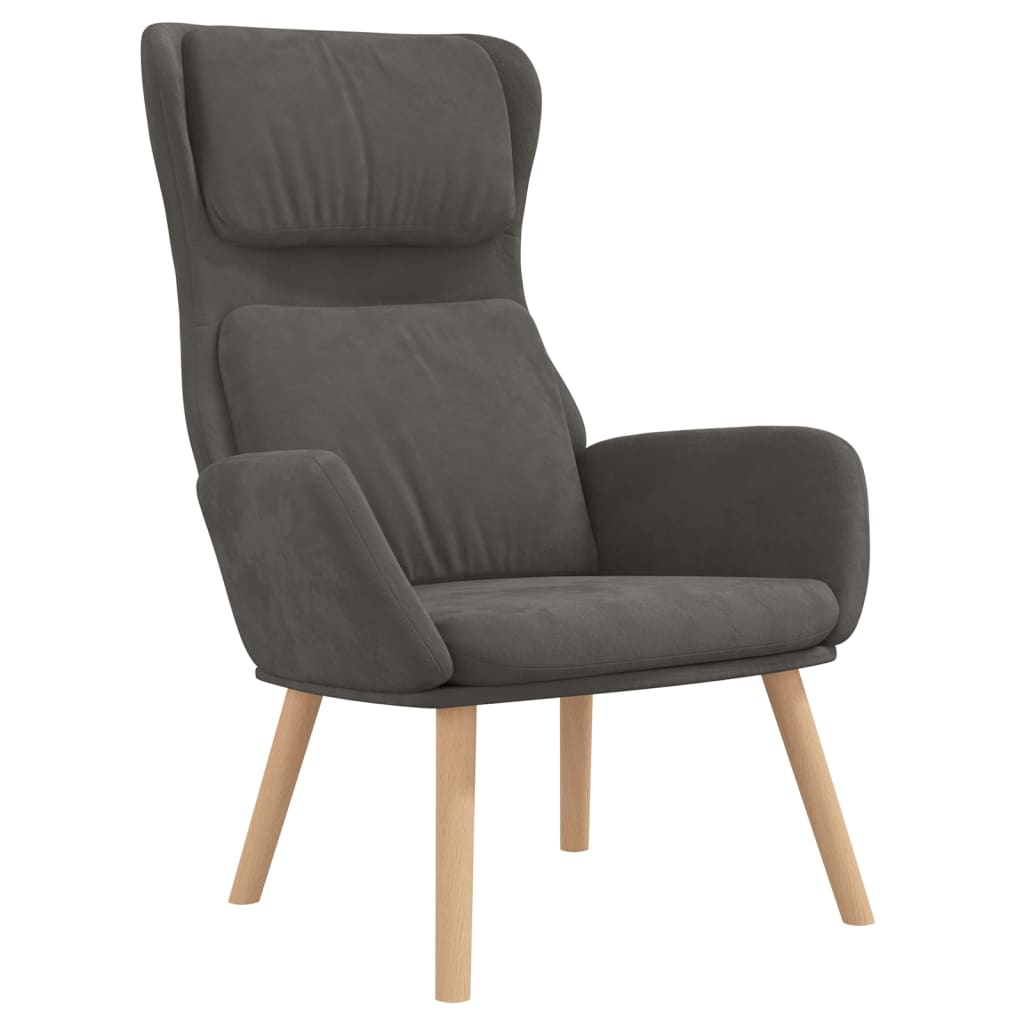Sedia Relax Grigio Scuro in Velluto - homemem39