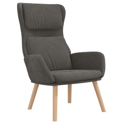 Sedia Relax Grigio Scuro in Velluto - homemem39