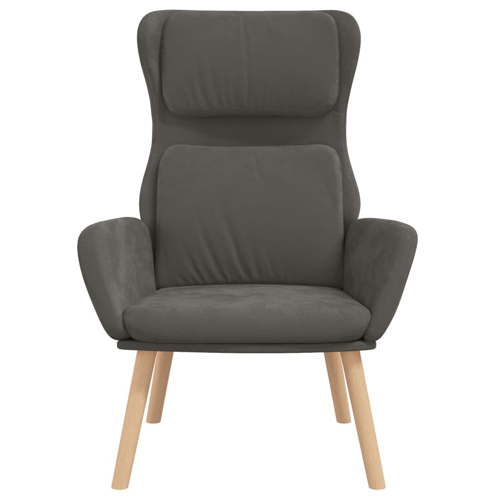 Sedia Relax Grigio Scuro in Velluto - homemem39