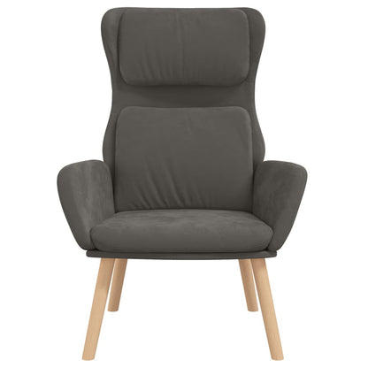Sedia Relax Grigio Scuro in Velluto - homemem39