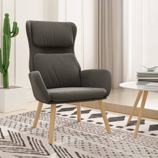 Sedia Relax Grigio Scuro in Velluto - homemem39