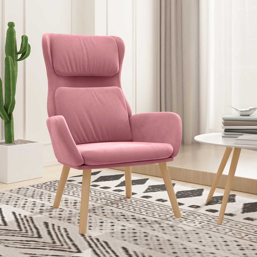 Sedia Relax Rosa in Velluto | homemem39