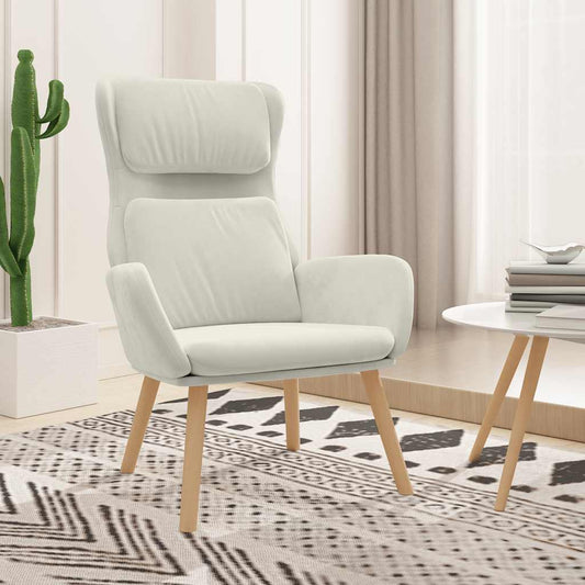 Sedia Relax Bianco Crema Velluto | homemem39