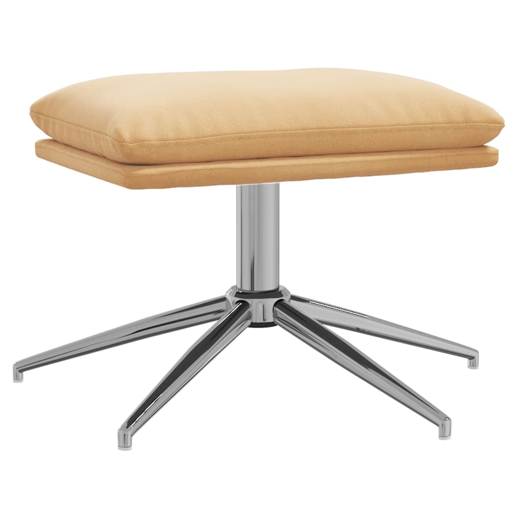 Poggiapiedi Crema 60x60x35 cm in Microfibra - homemem39