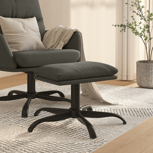 Poggiapiedi Grigio Scuro 60x60x36 cm in Velluto - homemem39