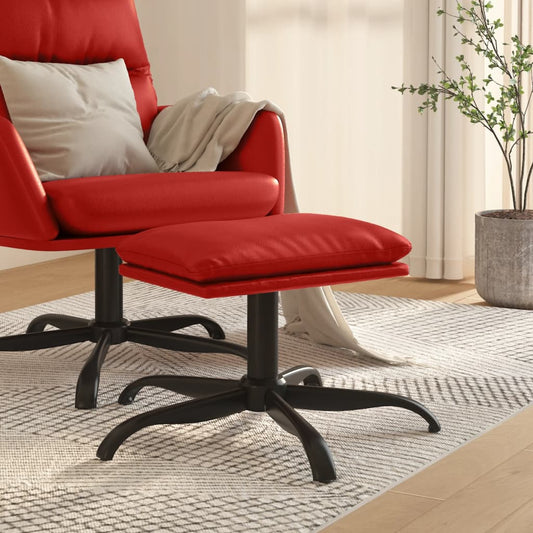 Poggiapiedi Rosso Vino 60x60x36 cm in Similpelle - homemem39
