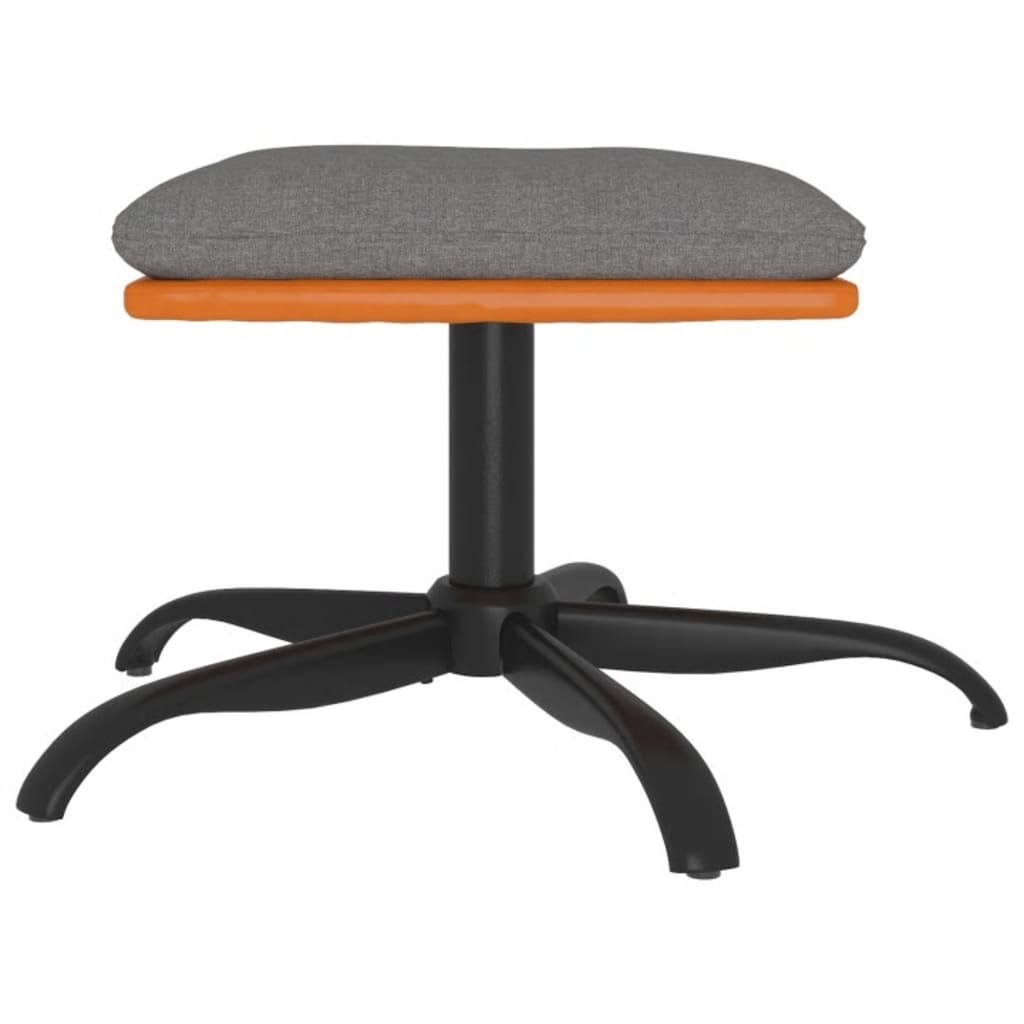 Poggiapiedi Grigio Chiaro 60x60x36 cm in Tessuto e Similpelle - homemem39