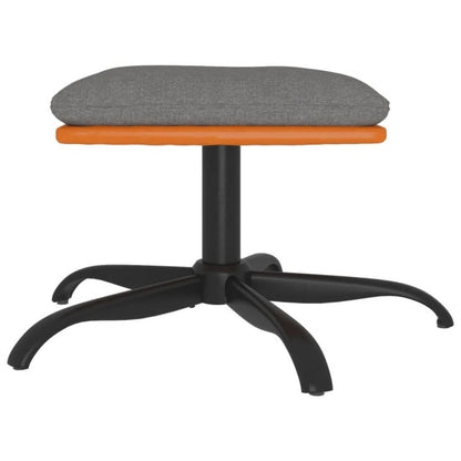 Poggiapiedi Grigio Chiaro 60x60x36 cm in Tessuto e Similpelle - homemem39