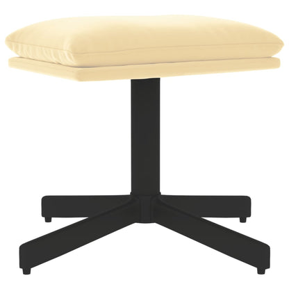 Poggiapiedi Bianco Crema 60x60x36 cm in Velluto - homemem39