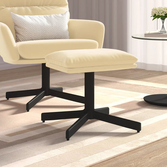 Poggiapiedi Bianco Crema 60x60x36 cm in Velluto - homemem39
