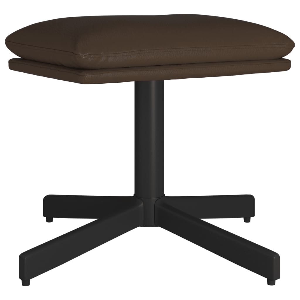 Poggiapiedi Marrone 60x60x36 cm in Similpelle - homemem39