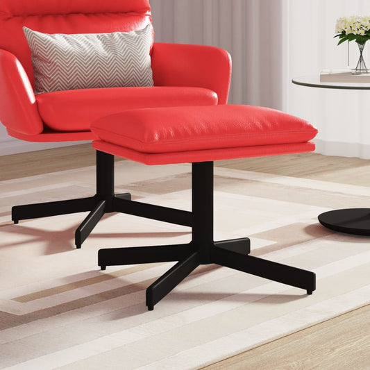 Poggiapiedi Rosso 60x60x36 cm in Similpelle - homemem39