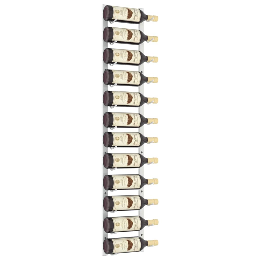Portavini da Parete per 12 Bottiglie Bianco in Ferro