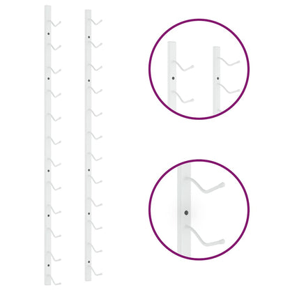 Portavini da Parete per 12 Bottiglie 2 pz Bianchi in Ferro
