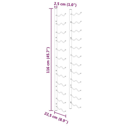 Portavini da Parete per 24 Bottiglie Bianco in Ferro