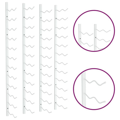 Portavini da Parete per 24 Bottiglie 2 pz Bianchi in Ferro