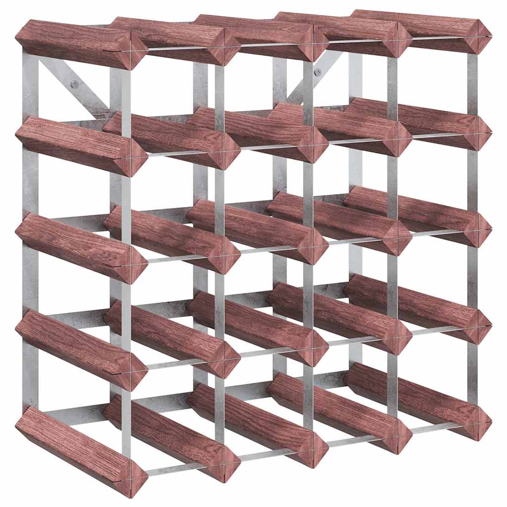 Portabottiglie per 20 Bottiglie Legno Massello di Pino Marrone