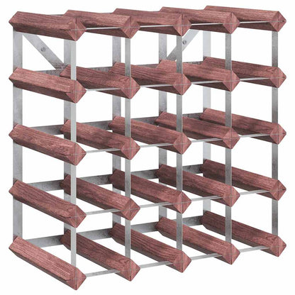 Portabottiglie per 20 Bottiglie Legno Massello di Pino Marrone
