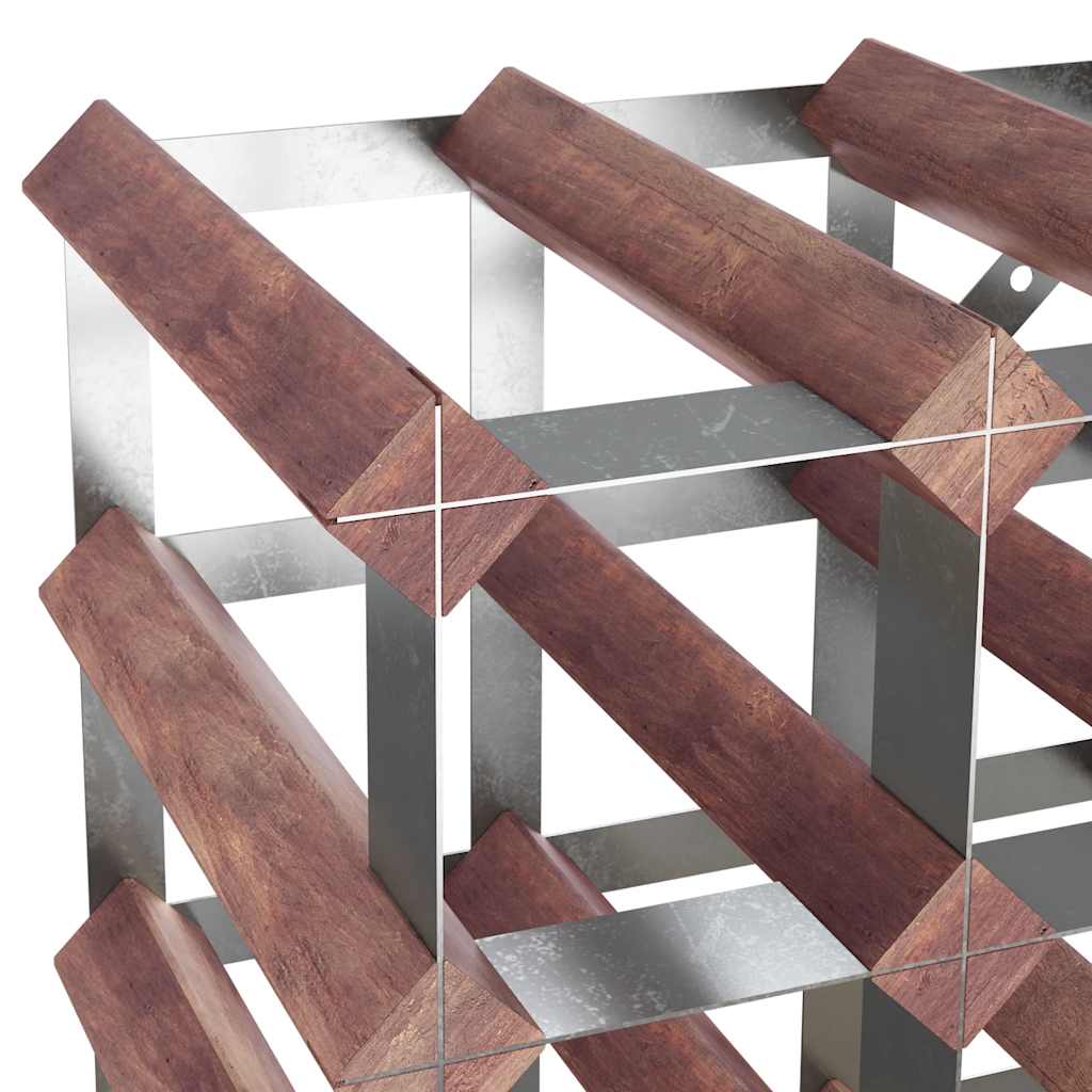 Portabottiglie per 20 Bottiglie Legno Massello di Pino Marrone