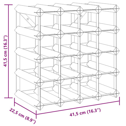 Portabottiglie per 20 Bottiglie Legno Massello di Pino Marrone