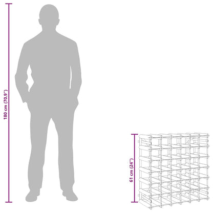 Portabottiglie per 42 Bottiglie Legno Massello di Pino Marrone