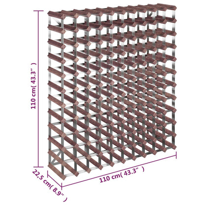 Portabottiglie per 120 Bottiglie Legno Massello di Pino Marrone