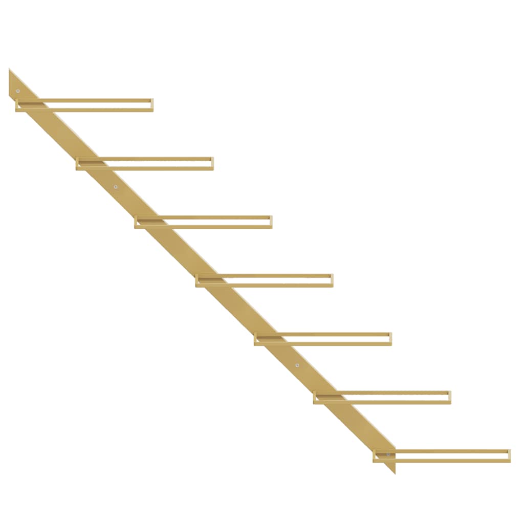 Portavini da Parete per 7 Bottiglie Metallo Dorato