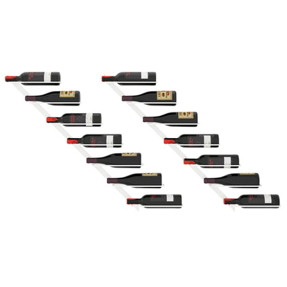 Portavini da Parete per 7 Bottiglie 2 pz Metallo Bianco