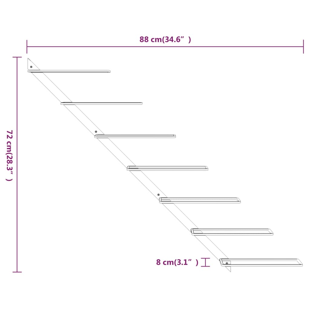 Portavini da Parete per 7 Bottiglie 2 pz Metallo Bianco