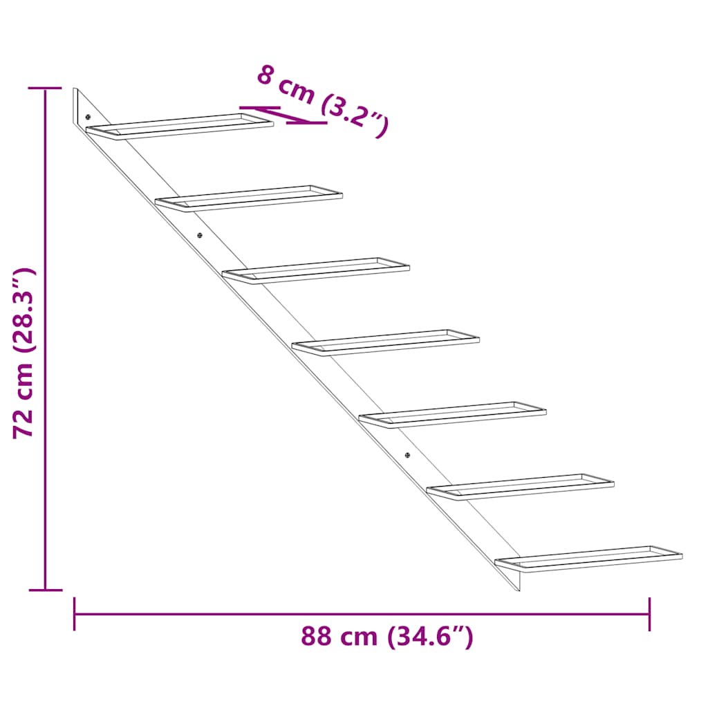 Portavini da Parete per 7 Bottiglie 2 pz Metallo Bianco