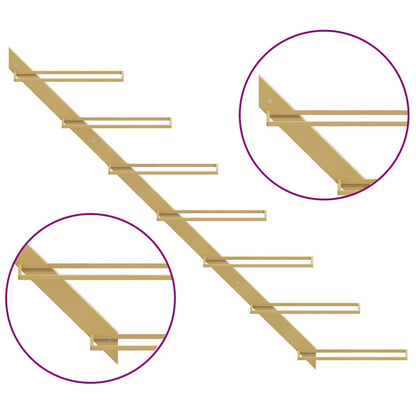 Portavini da Parete per 7 Bottiglie 2 pz Metallo Dorato