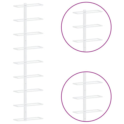 Portavini da Parete per 9 Bottiglie 2 pz Bianco in Ferro