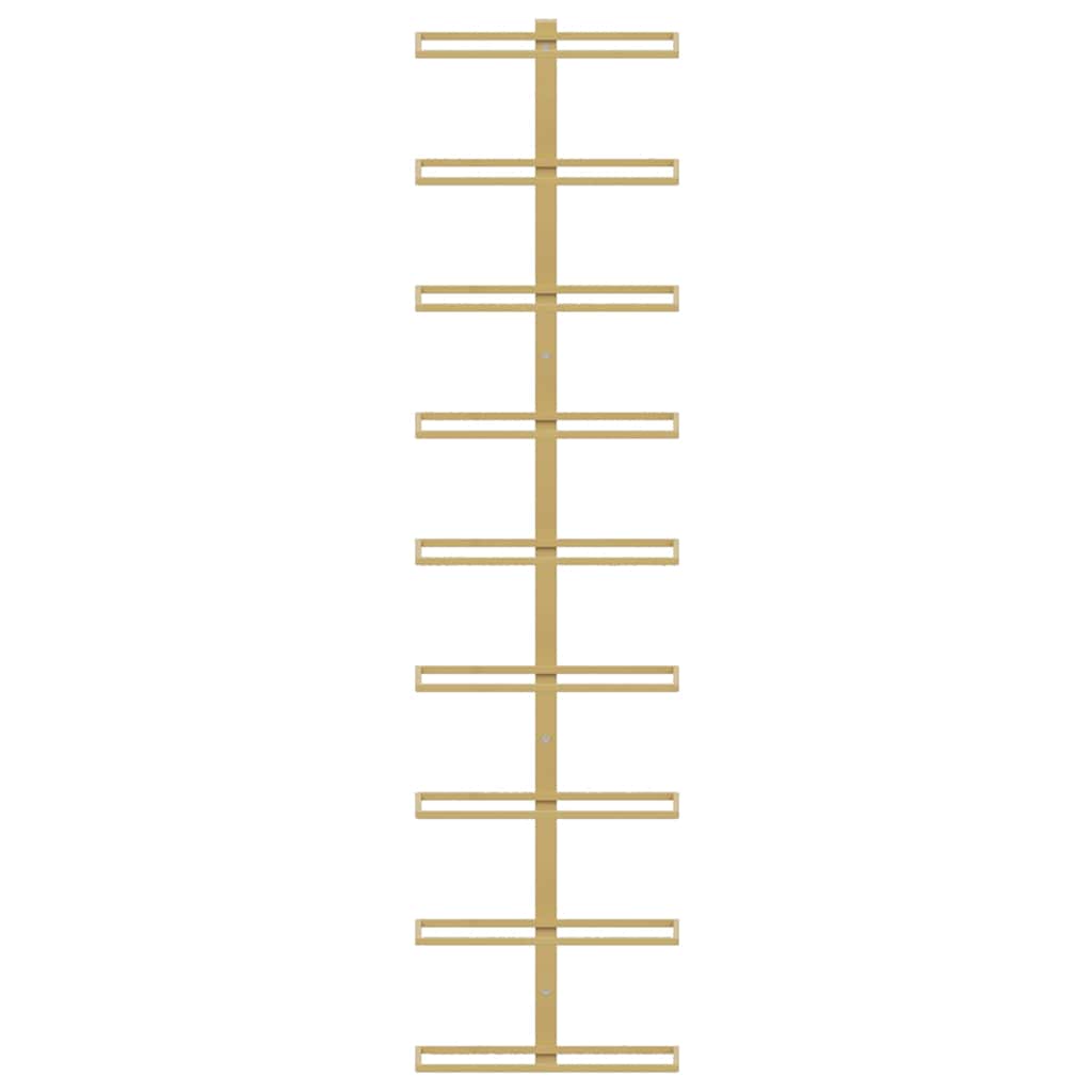 Portavini da Parete per 9 Bottiglie 2 pz Dorato in Ferro