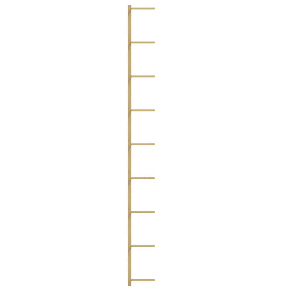 Portavini da Parete per 9 Bottiglie 2 pz Dorato in Ferro