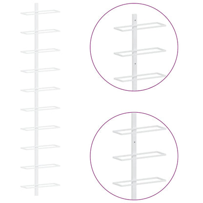 Portavini da Parete per 10 Bottiglie 2 pz Bianco in Metallo