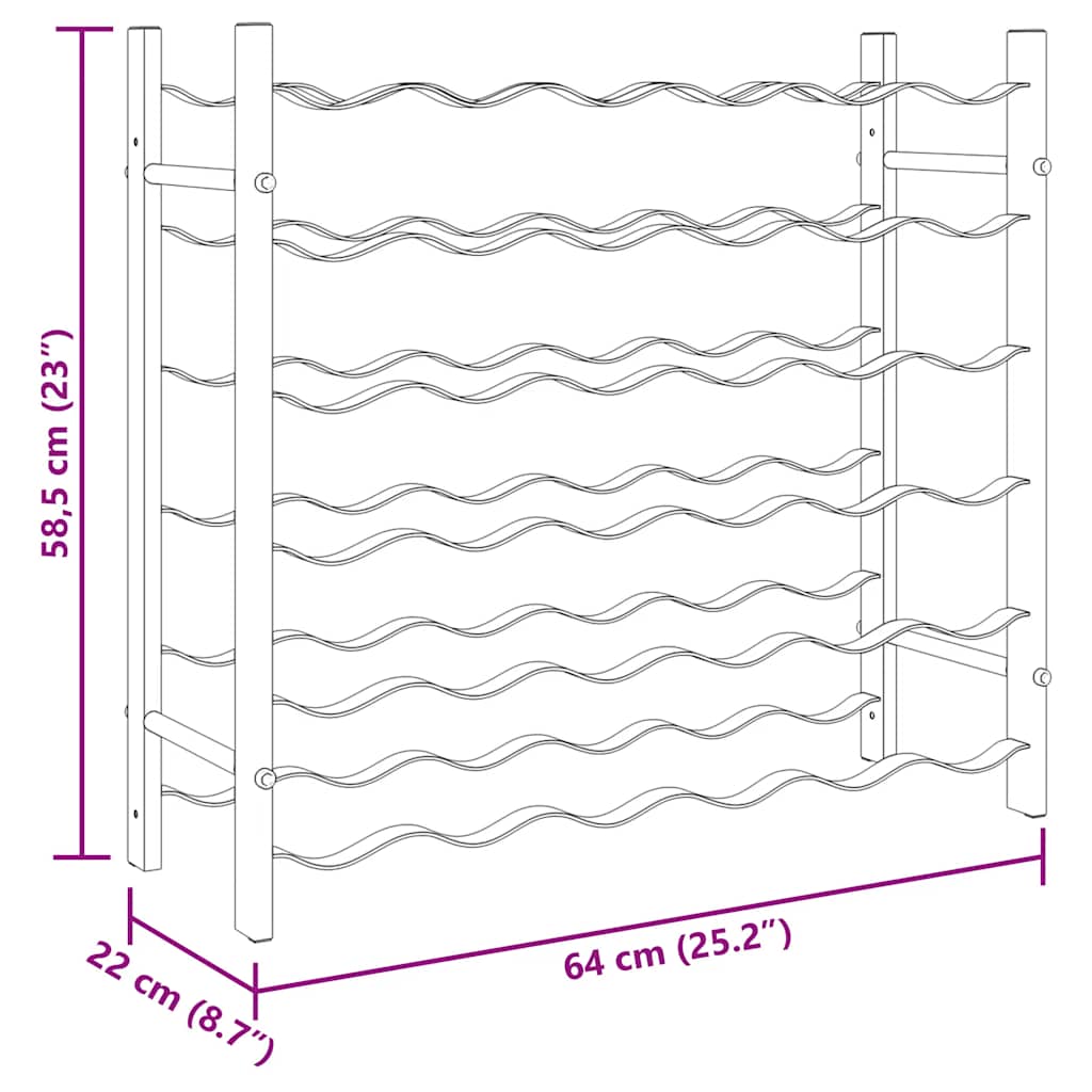 Portabottiglie per 36 Bottiglie Metallo Oro