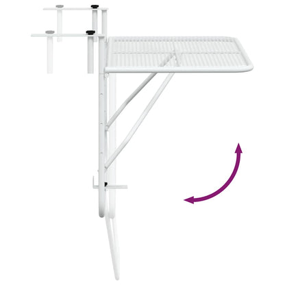 Tavolo da Balcone Bianco 60x40 cm in Acciaio