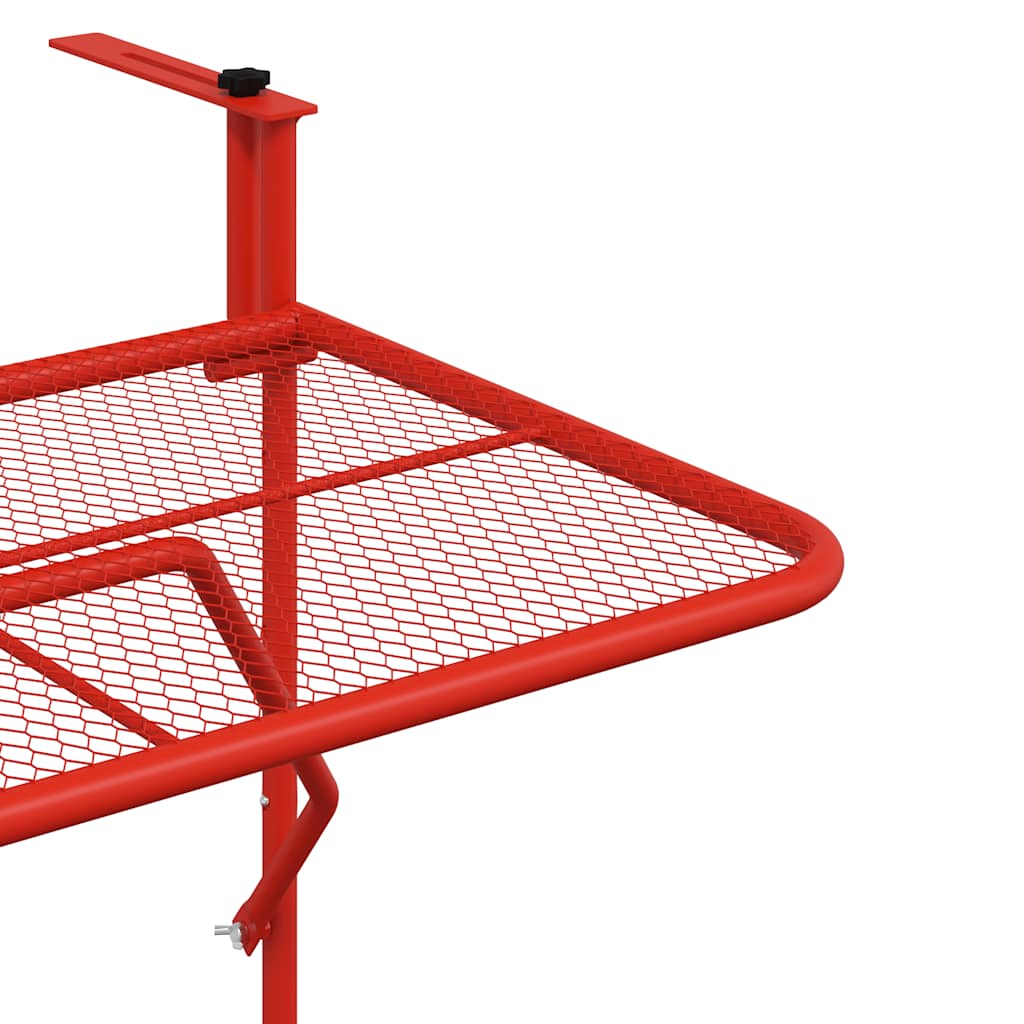Tavolo da Balcone Rosso 60x40 cm in Acciaio | homemem39