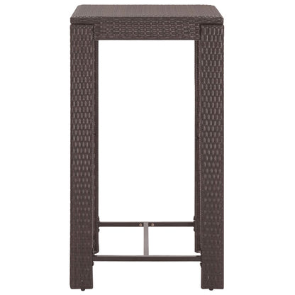 Set da Bar da Giardino 5 pz con Cuscini in Polyrattan Marrone