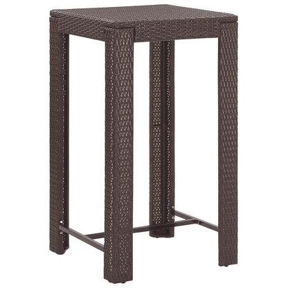 Set da Bar da Giardino 5 pz con Cuscini in Polyrattan Marrone