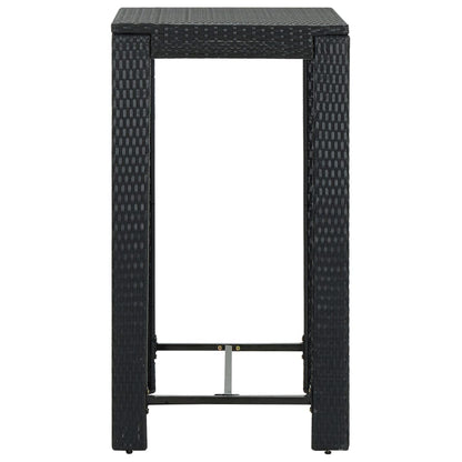 Set Bar da Giardino 5 pz con Cuscini Polyrattan Nero | homemem39