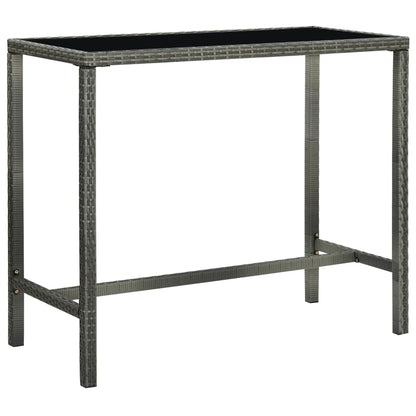 5 pc Garden Bar Set with Gray Polyrattan Cushions