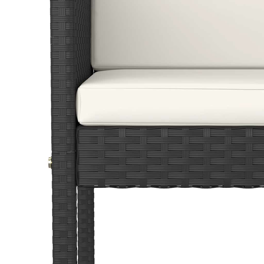 Set Bar da Giardino 5 pz con Cuscini in Polyrattan Nero | homemem39