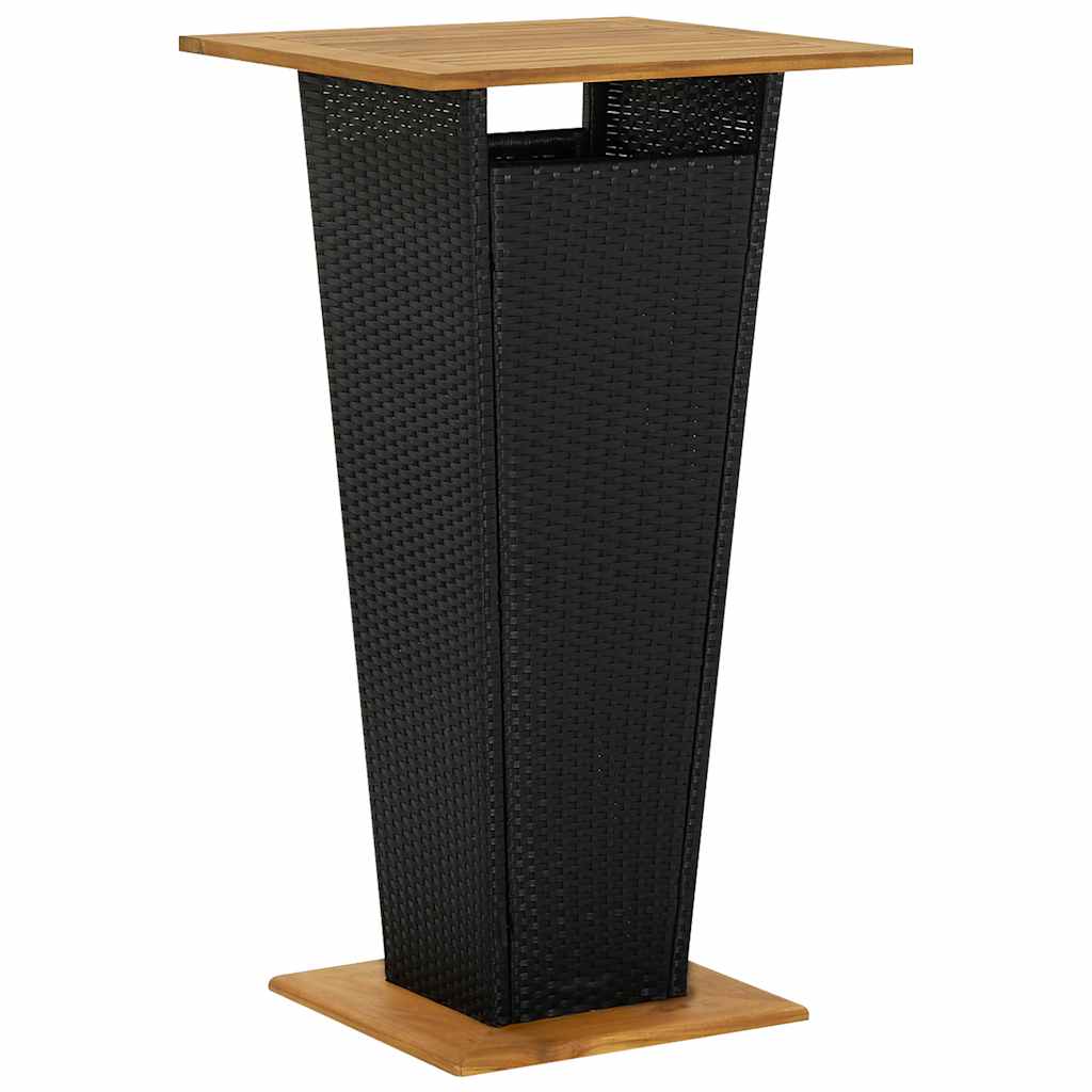 Set Bar da Giardino 5 pz con Cuscini in Polyrattan Nero | homemem39
