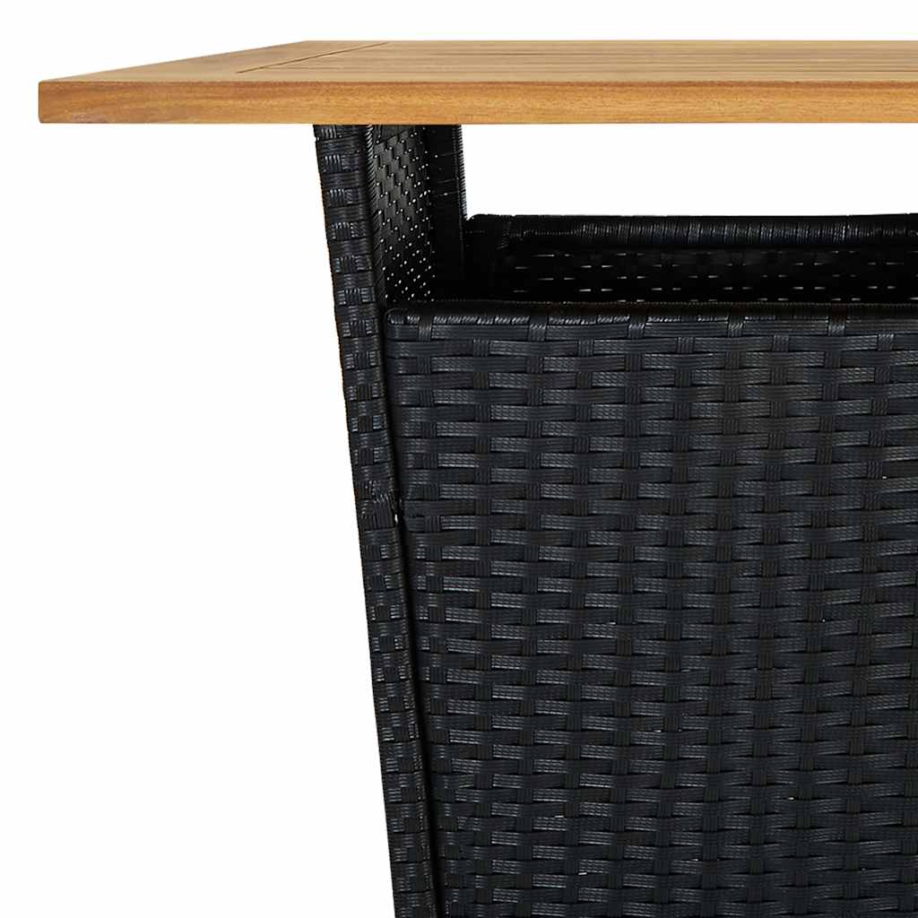 Set Bar da Giardino 5 pz con Cuscini in Polyrattan Nero | homemem39