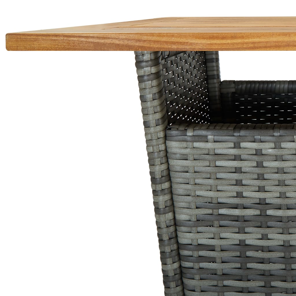 Set da Bar da Giardino 5 pz con Cuscini in Polyrattan Grigio | homemem39